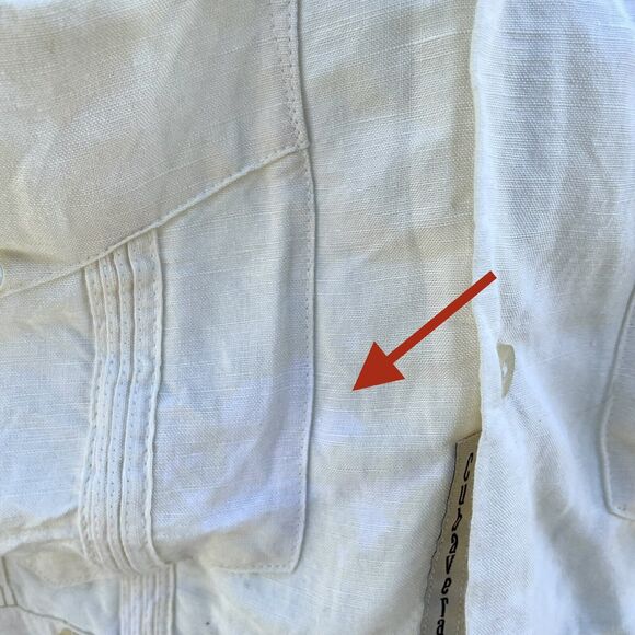 Cubavera Ivory Linen Rayon Brown Embroidery Floral Pattern Decor Size M - Picture 10 of 11